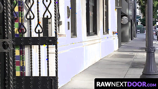 RawNextDoor.com - Pony-strung up guys Dalton Riley and Blake Hunter, and Zay Hardy spitroast taut bottom man