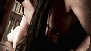 Mischievous stunner Ashli Orion haveher ejaculation while railing a transgirl stunner