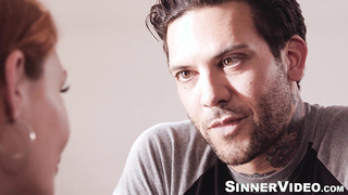 Ginger-haired Lacy Lennon obeys muddy oral in a wild hump sesh with bro Petite Mitts