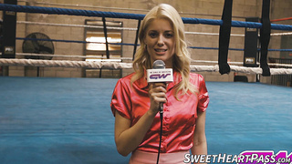 Sexy blondie Kenna James slurped stiff the unshaved cooter of girl-on-girl Cadence Lux