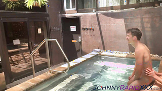 Swimmers turn into super-naughty bombshells in poolside gusto