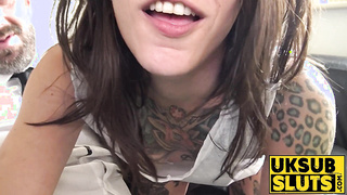 UKSubSluts.com - Tattooed honey Nayomi Acute's cooter reshaped with male domination man rod