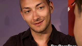 Lean boy has his rump rammed until he gets spunked on