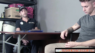 SayUncleNetwork.com - Tattooed guy Zak Bishop manages mischievous cop Jace and tears up him rock-hard