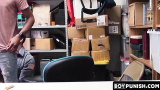 BoyPunish.com - Young ebony shoplifter's moist, powerful destruction by officers' dicks