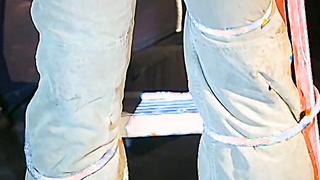 Beefy throat folded guy suffers raunchy torture from domineering fellow