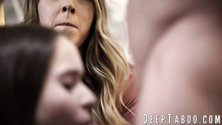 Bearded teddy Seth Gamble studies Cadence and Hazels deep cootchies using his XXL manhood