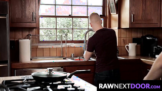 RawNextDoor.com - Muscle queer Leo Luckett spitroasted during without a condom threesome with Lance Ford