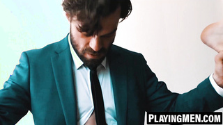 PlayingMen.com - Edward Terrant's shrieks cram the guest room as James Fox plows his caboose