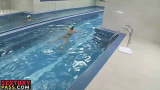 Knob thirsty sweetie lures and plows with her swimming coach