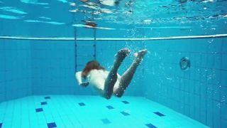 Light-Haired stunner bare underwater Diana Zelenkina
