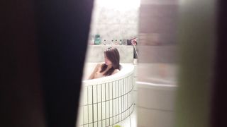 A Youthfull barely legal Years elderly Cherry Nanny Takes his Bathroom in my Building