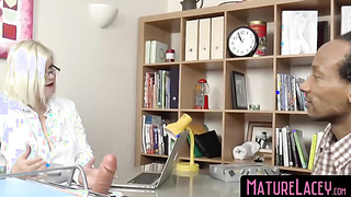 MatureLacey.com - Medic GILF's ample jug impaling on rock hard black chisel