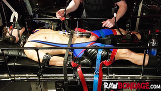 Basement tormentor penalizes jock in gas mask and bone pumping