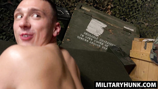 MilitaryHunk.com - Justin Lewis' gonzo fur covered fuckhole pulverizing in the army