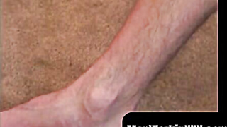 MenWorkinXXX.com - Aged dude relishes in jacking off his furry meaty man rod alone