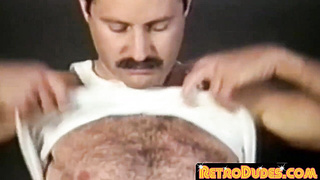 RetroDudes.com - Antique masculine jacks his unshaved good-sized man rod before shooting his geyser
