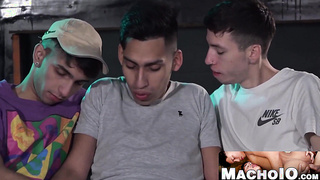 MachoIO.com - Twinky latinos inhale dicks and pummel booties moist in a threesome madness