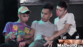 MachoIO.com - Twinky latinos inhale dicks and pummel booties moist in a threesome madness