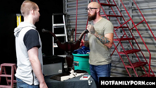 HotFamilyPorn.com - Nosey Devin Tyler attracted to step uncle Dustin Steele and entices him for humid rectal