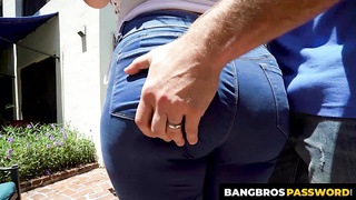 BangbrosPassword.com - All-natural knockers stunner Ashley Barbie banged missionary outdoors by a stranger
