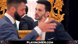 PlayingMen.com - Elegant arse bandit gasps on thick man meat before being bumfuck slammed with energy