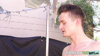 Wondrous fellow Grant Ducati gives a surprise outdoor tough barebacking