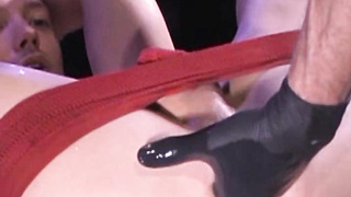 Michael Johns works over another newcummer, Billy Ryder whose stunningly sleek, thirsty rump opens kindly to Michael's fondle.