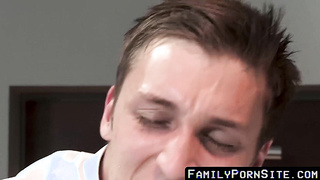 FamilyPornSite.com - Taboo batty boy intercourse with 2 fellows and young parent's moist penetrate