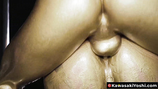 KawasakiYoshi.com - Yoshi Kawasaki and Keita paint each other gold while breeding humid and muddy