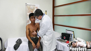 PinoyBoys.com - Chinese twunk barebacks with mature pervy in medic's office boink