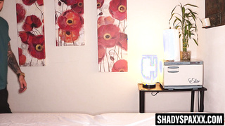 Light-haired COUGAR Gigi milks customers huge shaft like a professional