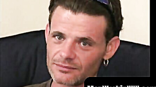 MenWorkinXXX.com - Bearded bum chum man showcases off tatts and masturbates his man-meat solo