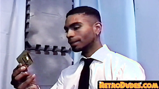 RetroDudes.com - Black batty boy boy enjoys blowing dick in old-school vid activity