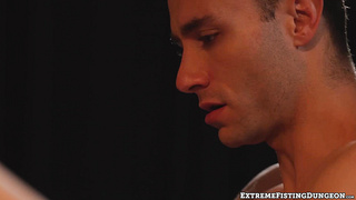 Tormentor macho Devin Franco gaped and knuckle plumbed macho Eli Shaw and Mat Wolff in a threeway