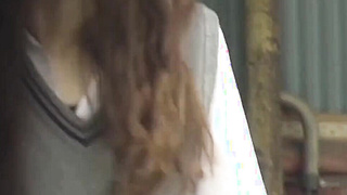 NipponPissTV.com - Chinese [censored] rubbin' herself before peeing outside openly