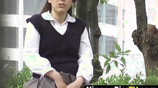 NipponPissTV.com - Chinese dame takes off her sundress to urinate outside in public glance