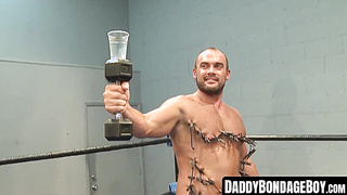 DaddyBondageBoy.com - Tatted muscle bears' nip clamps torture in BONDAGE & DISCIPLINE have fun
