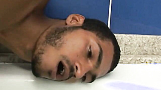 BangBangXXX.com - Shirtlifter Latin's solo wank and fuck stick sesh in the bathtub