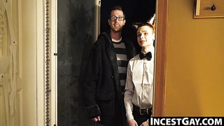 [censored]Queer.com - Austin Young handled to a pulsing trouser snake by 2 folks