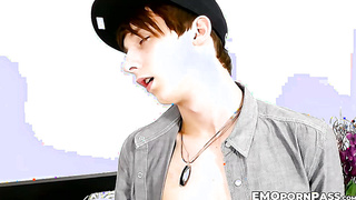 Max Dark-skinned rockets a stream of sizzling punk jism after beefstick grimacing