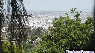 TinyAsianPussy.com - Exquisite Chinese bitch worships when immense white penis penetrates her stiff