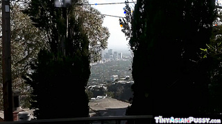 TinyAsianPussy.com - Exquisite Chinese bitch worships when immense white penis penetrates her stiff