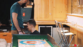 Mischievous bearded John Ander gave his acquaintance slick Ethan Chase a deep donk shagging