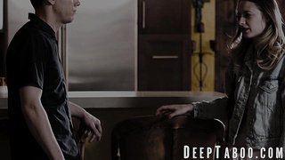 Slender teenie Kyler Quinn is slobber roasted and facialized in wild three-way