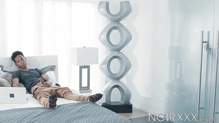 I caught my playful bro Koji Xander tugging off so I helped him achieve jizz flow