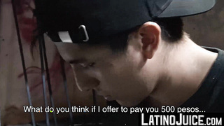 Fascinating latino Eloy gobbleed my salami until I pull out my spunk on his face