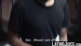 Fascinating latino Eloy gobbleed my salami until I pull out my spunk on his face