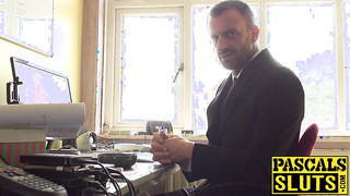 Big-chested slave COUGAR bum wrecked before having a taste of jizz