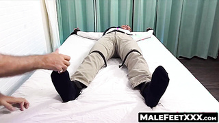 MaleFeetXXX.com - Leon Carrera's groans and restrain bondage in a kittling torture by the tormentor